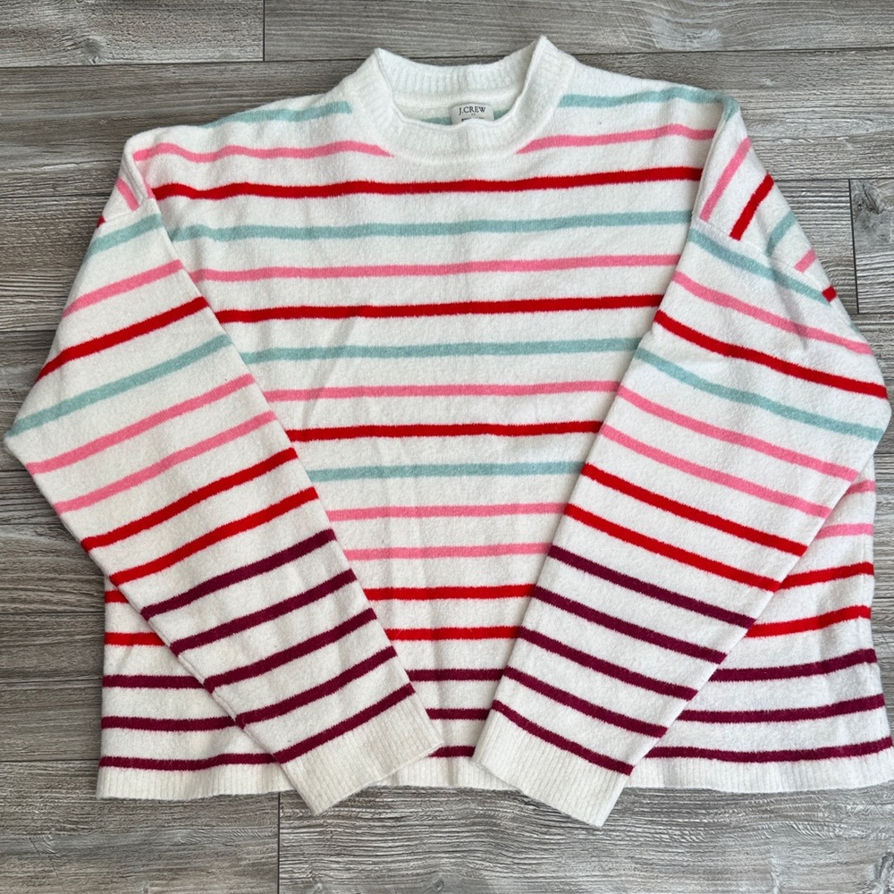 J. Crew Multicolor Striped Crew Neck Sweater - Picture 1 of 6